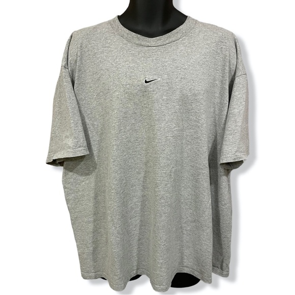 Vintage Early 90s Grey Tag Embroidered Nike Middle Swoosh T-Shirt - Picture 1 of 3